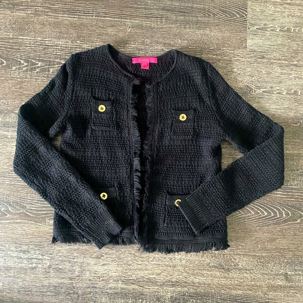 Like new Lily Pulitzer, black cardigan – never worn – XS